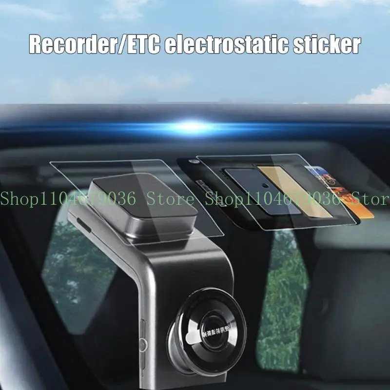 652F Clear PET Windshield Cling Sheets for Toll Pass Transponders, Driving Recorders, and Device Installation, 10 Pack