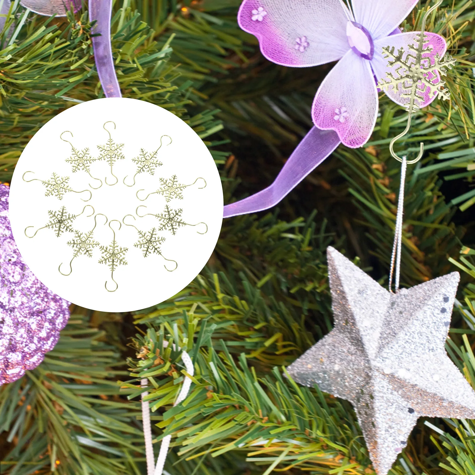 

10pcs Golden Xmas Mantel Stocking Hanger Decor Hooks Stocking Hangers Mantel Fireplace nament Home Decor Supplies