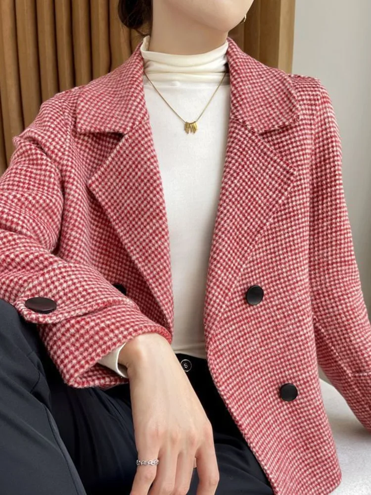 

Women's Long-sleeved Casual Fashion Elegant Plaid Simple Single Breasted All-match Office Lady Temperament Business Outwear