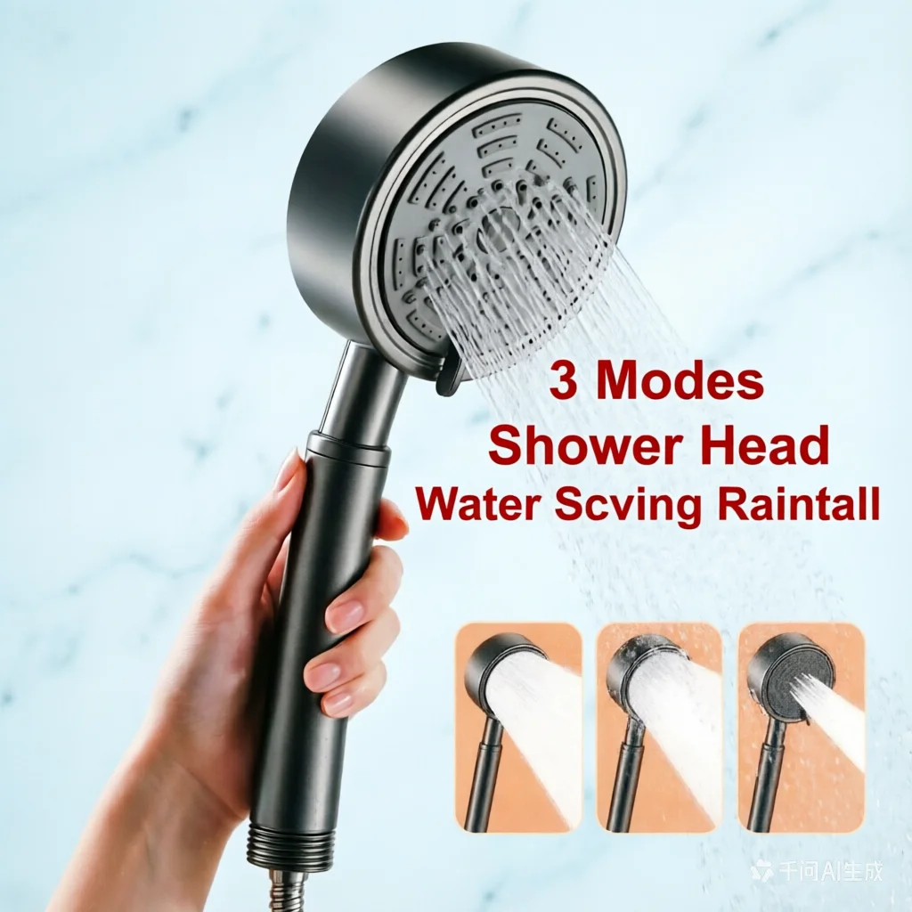 

Модернизированная душевая лейка из нержавеющей стали 316 с 3 режимами, большим потоком воды и защитой от падения, для ванных комнат