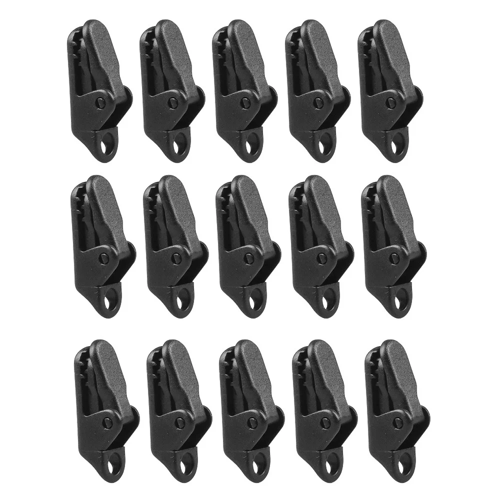 

15 Pcs Awning Clamp Tent Fastener RV Outdoor Camping Black Plastic Fixing