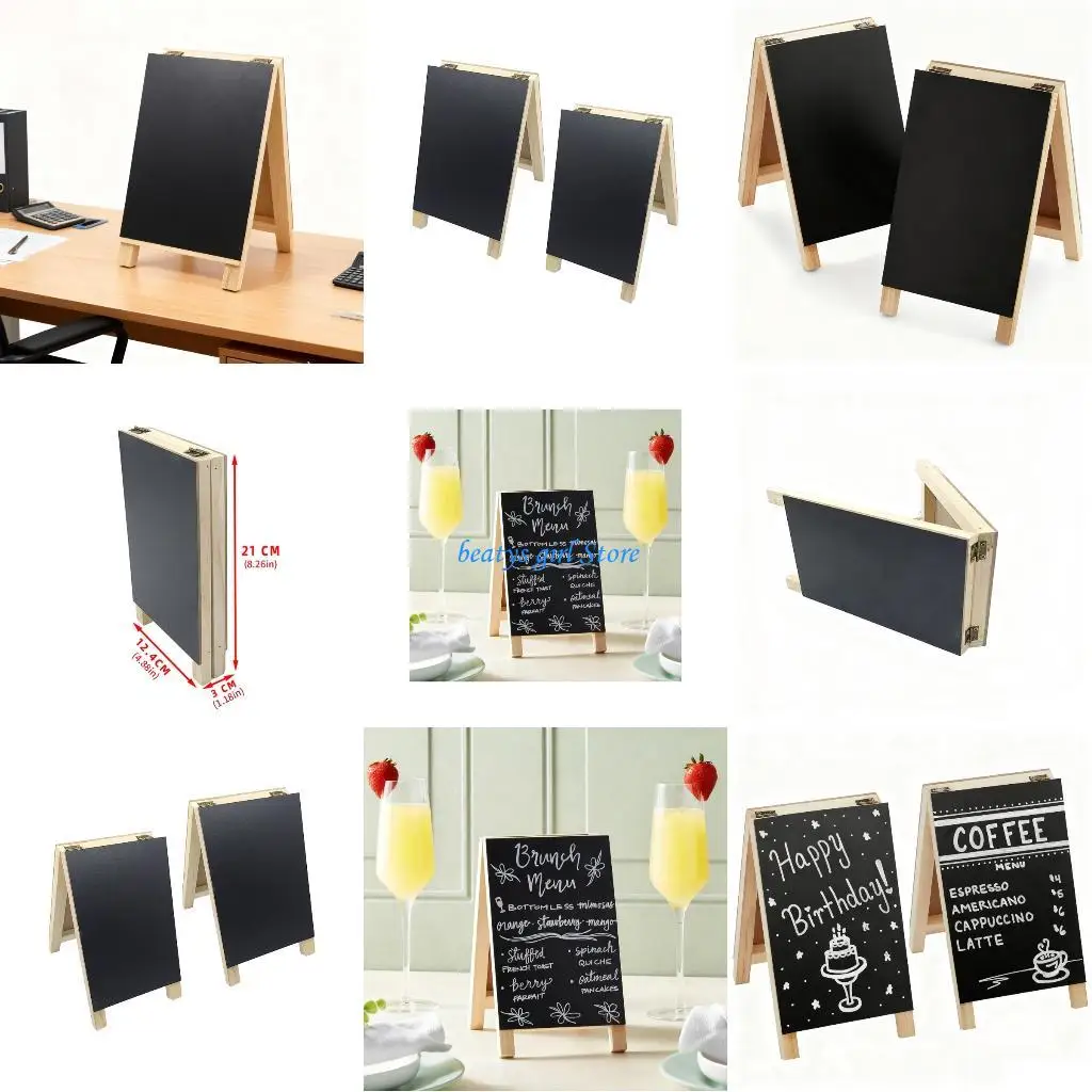 C7AB لوحة نشرات خشبية واقفة ذات وجهين قابلة للطي سريعة مع إطار