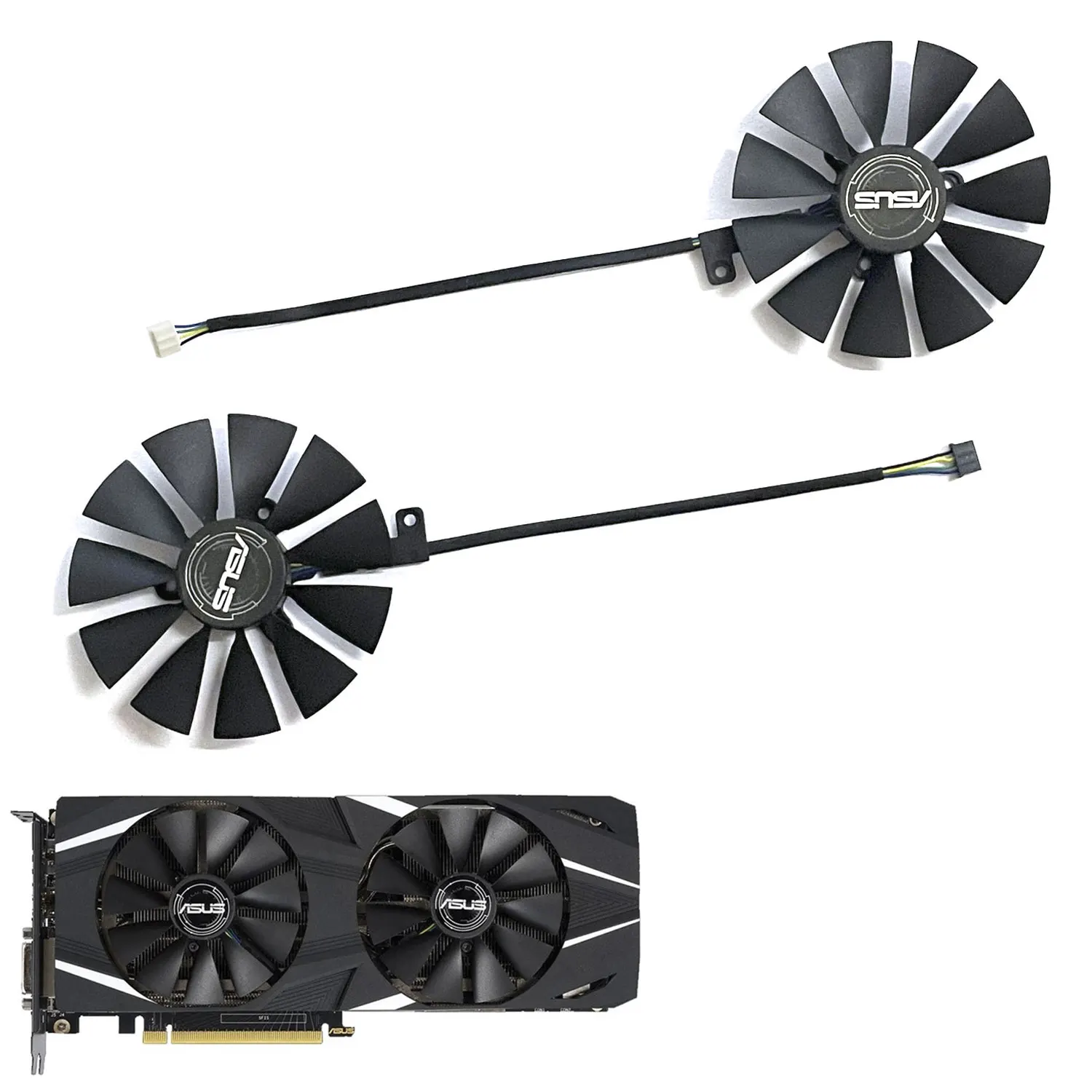 

Вентилятор охлаждения карты T129215SH для игровой карты Asus GeForce RTX2080 RTX2080Ti