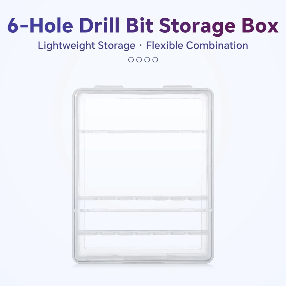 6 ثقوب شفافة مسمار لقمة ثقب صندوق تخزين مانيكير قاطعة المطحنة حامل مسمار الحفر عرض موقف عرض الرف أدوات الأظافر