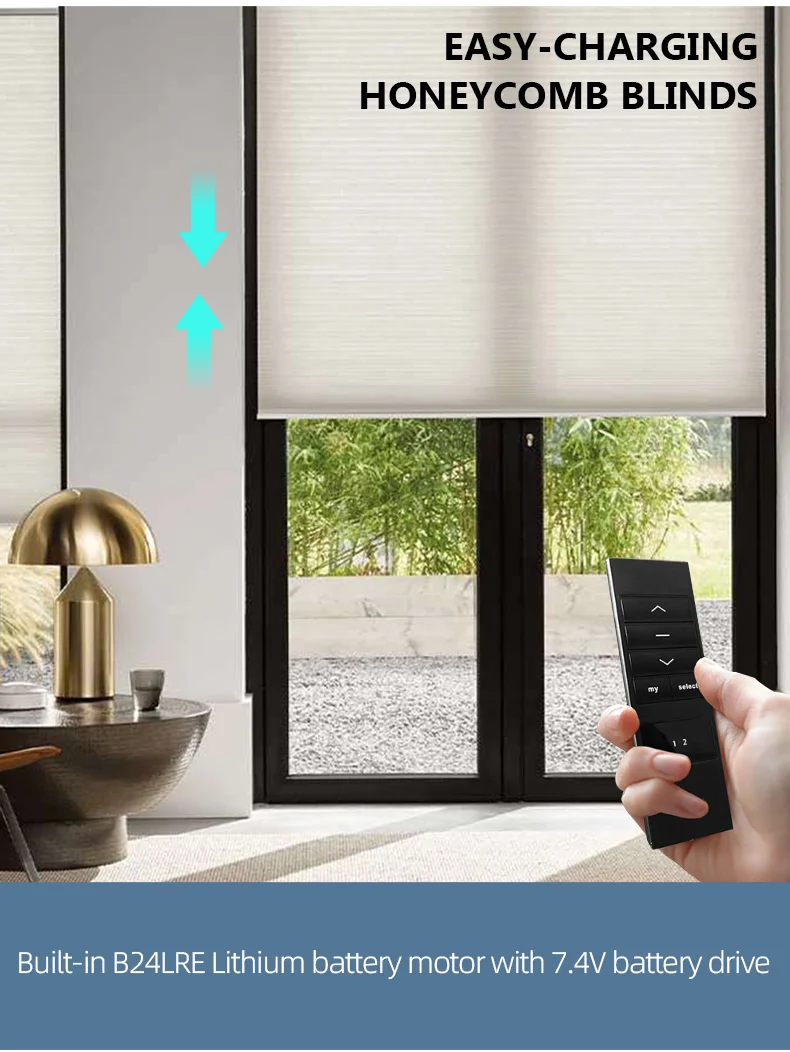 Factory Cheap Price Customize Easy-charging Honeycomb Blinds Cordless Light Filtering Large Window Roller Cellular Shades
