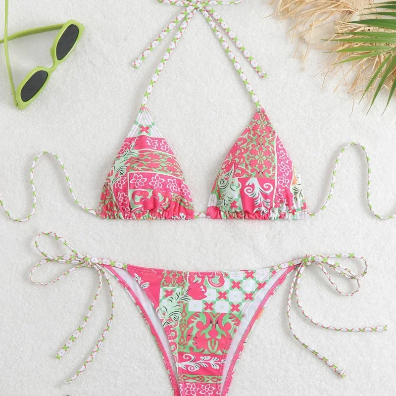 

New printed two-piece setbikiniTriangular strap sexy bikini set swimsuit