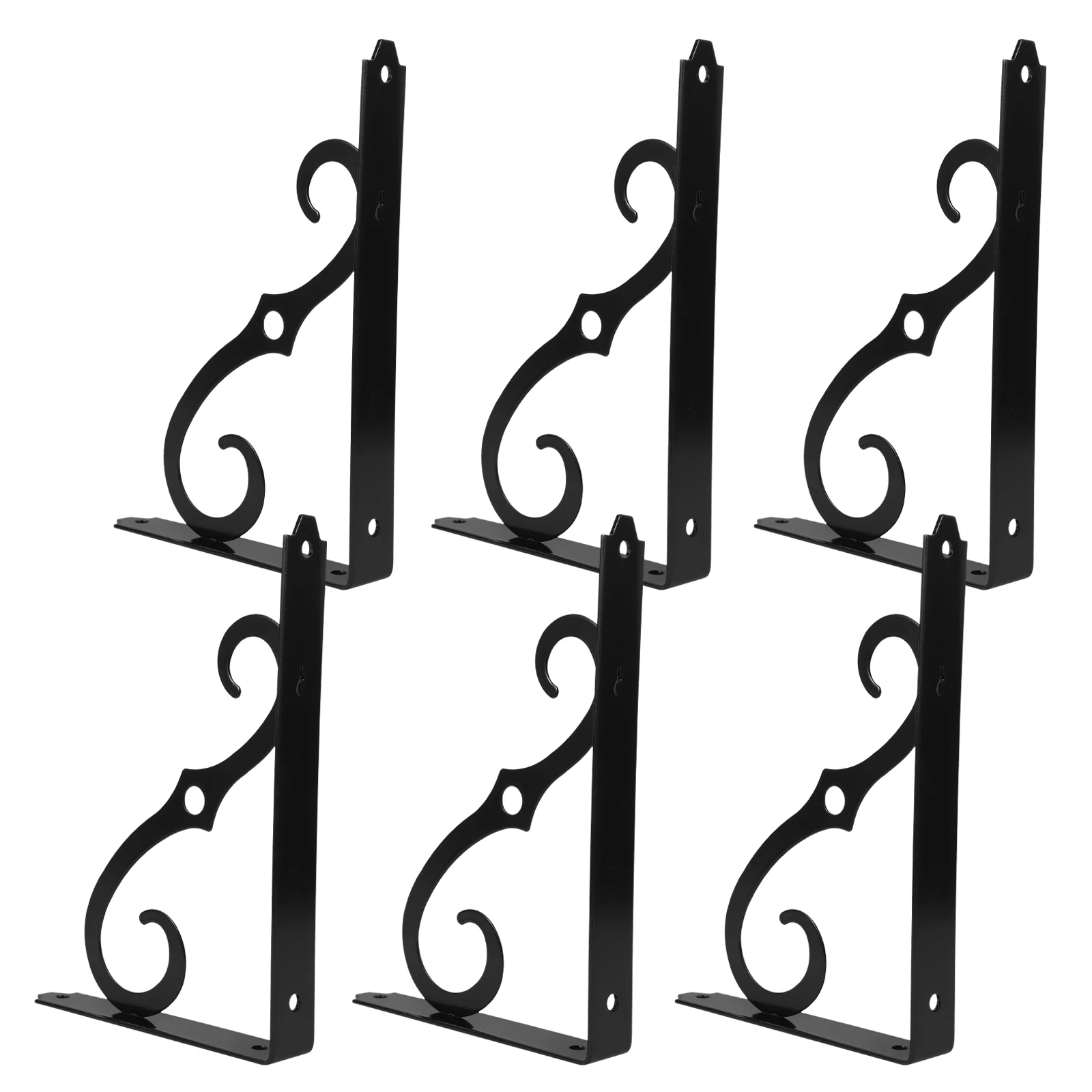 

6 Pcs Accessories Wall Shelf Shelving Brackets Floating Iron Multi-purpose Triangle