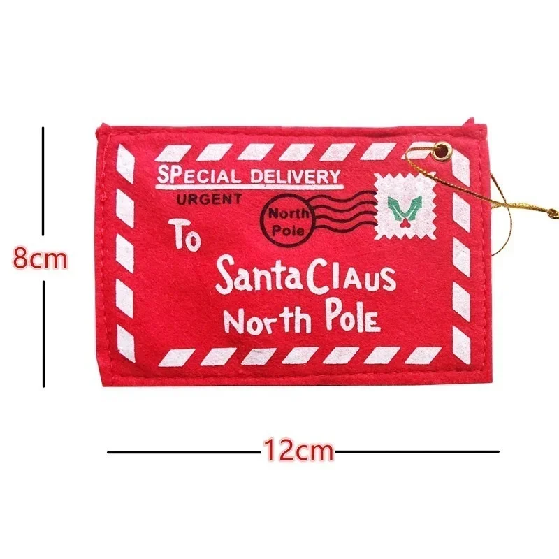 10PCS Envelope Christmas Xmas Tree Hanging Card Holder Santa Gift Bag Red Decoration Gift Envelope Padded Envelopes