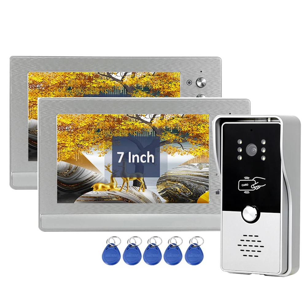 Dragonsview  7 Inch Video Intercom RFID Color Video Door Phone Doorbell With Camera Night Vision Waterproof Gate Unlock Talk