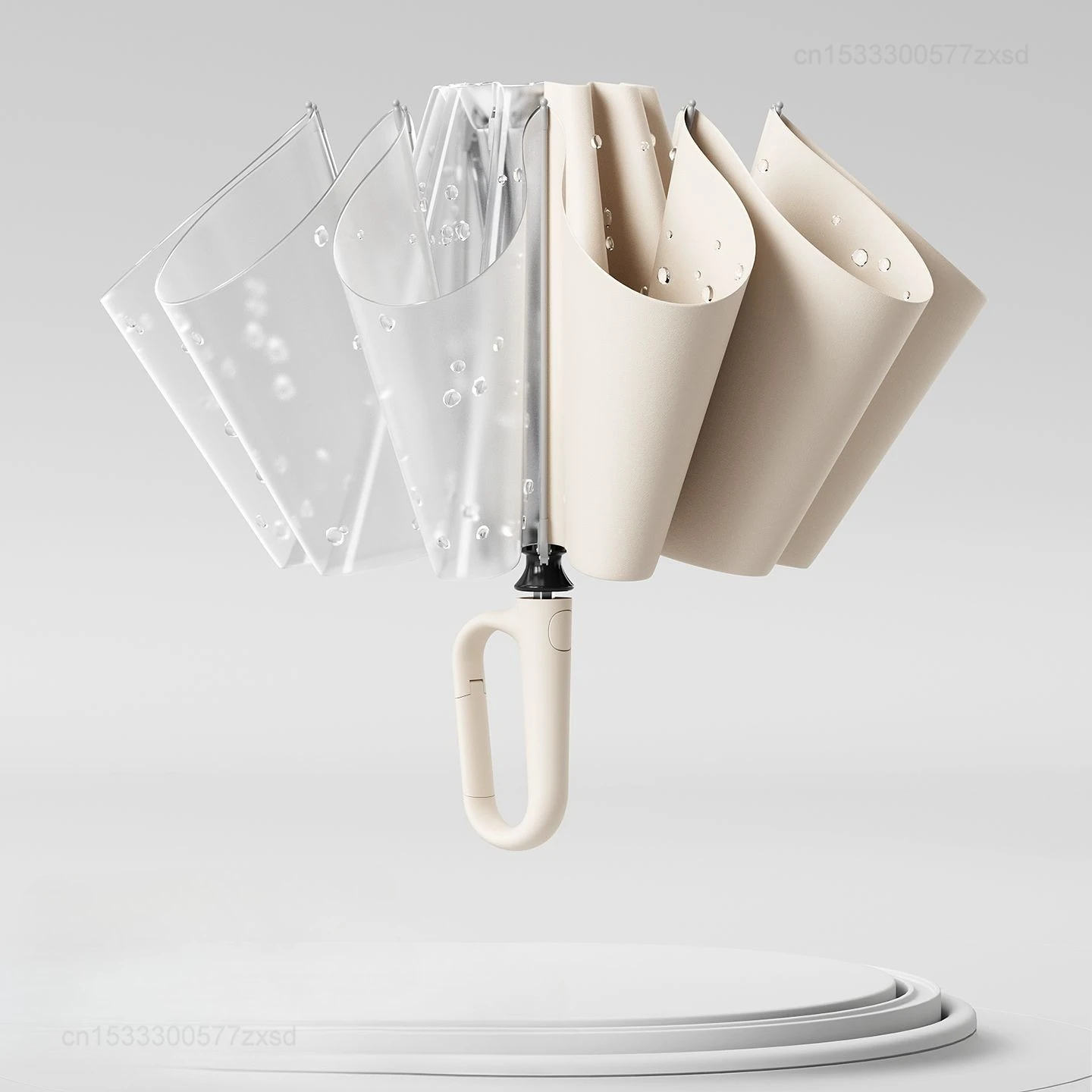 Full Automatic Ring Buckle Umbrella Oversized Thickened Wind Proof Reinforced Rainstorm Special Portable Umbrella Rain and Shine - view 3