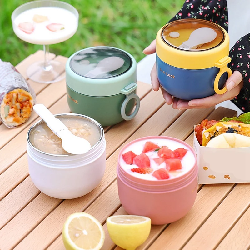 Aveia Recipientes com tampas, Portáteis Overnight Oats frascos com colheres, 4 pcs, 20oz