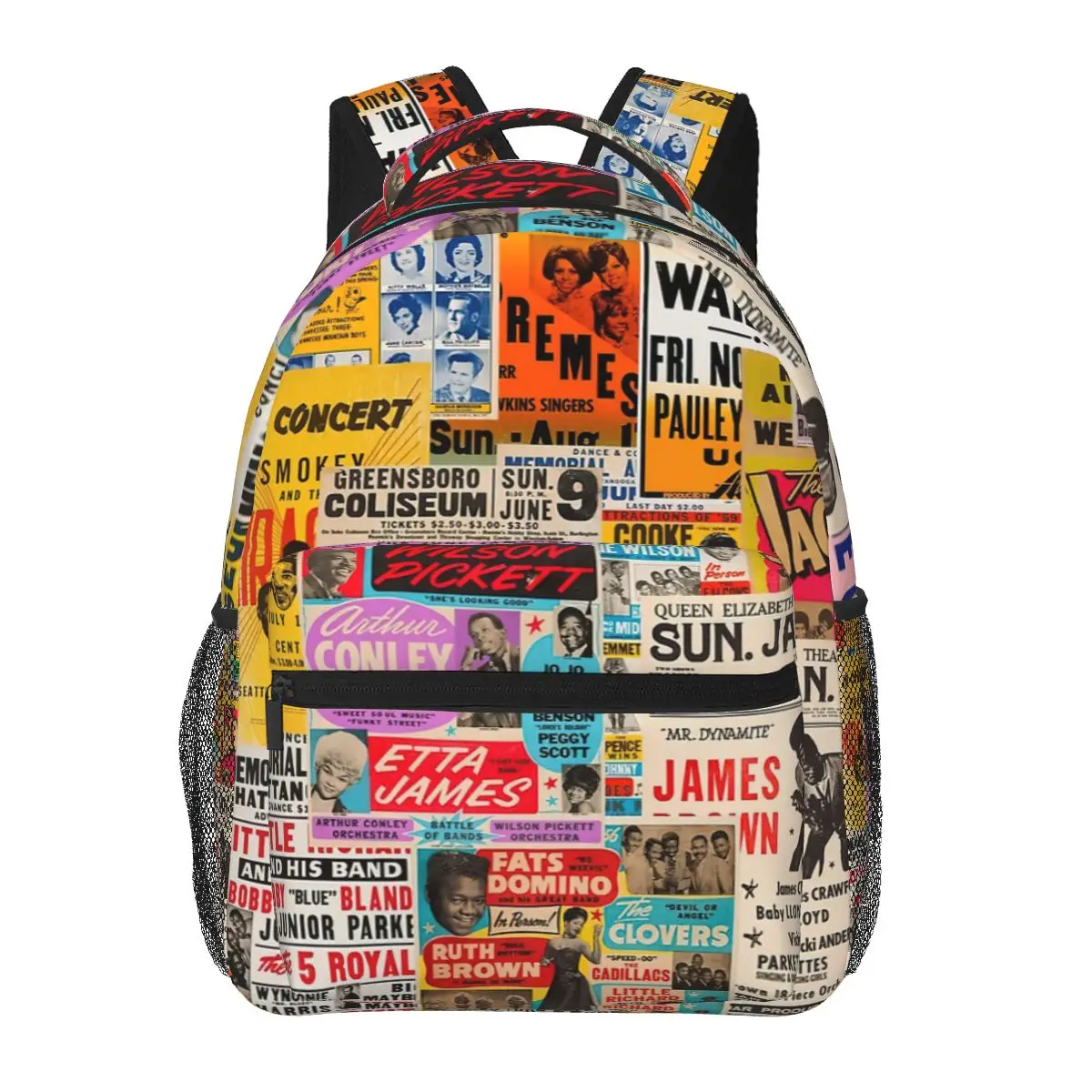 Vintage Rock And Roll Posters Backpack for Girls Boys Travel RucksackBackpacks for Teenage school bag