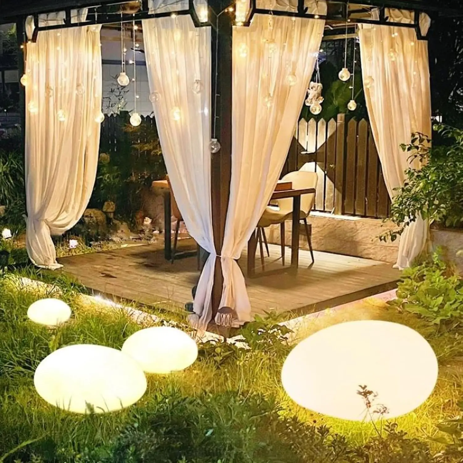 Solar lawn Lamp Outdoor Solar Pebble Rock Waterproof Garden Cobblestone Glowing Stone Landscape Lights For Street Path Decor