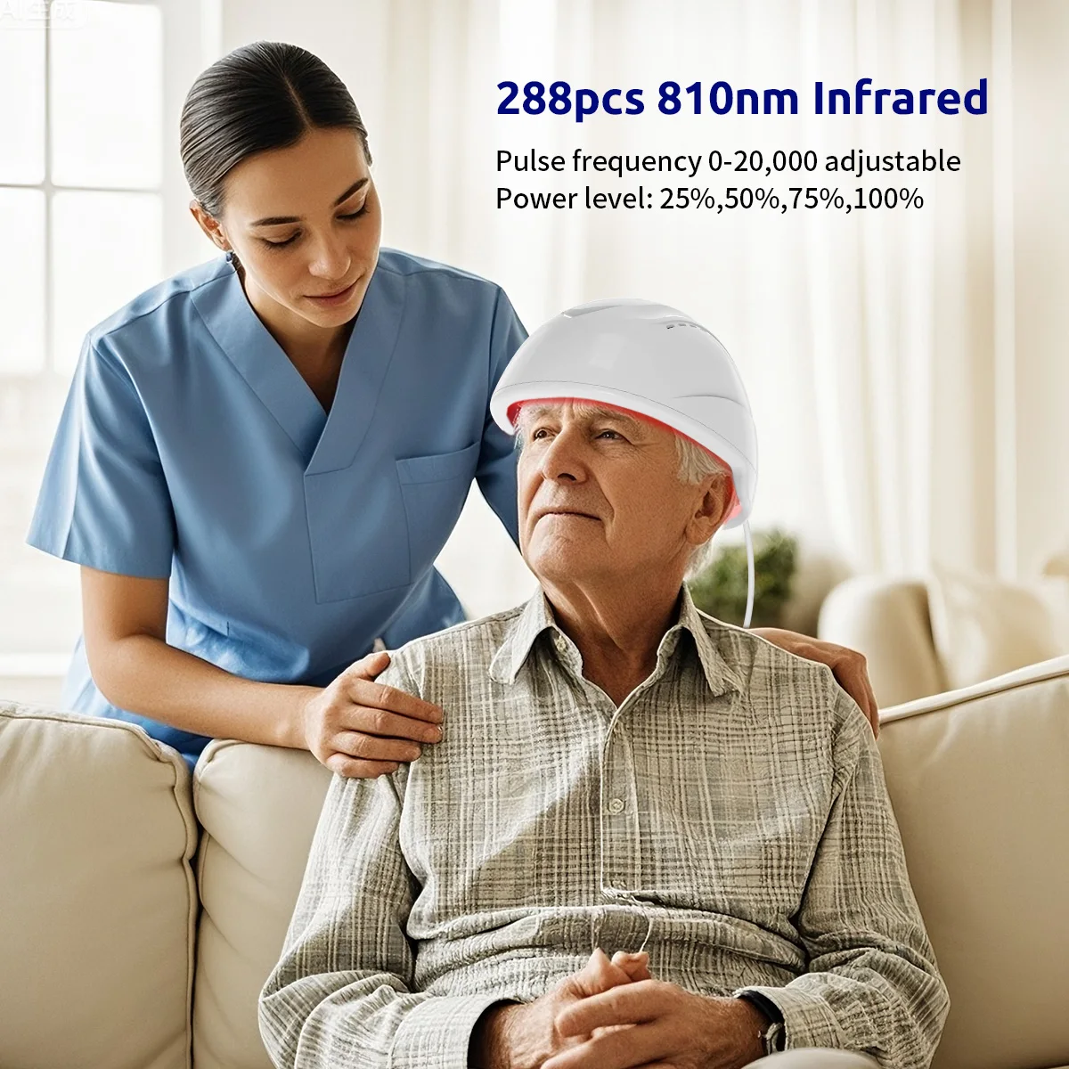 Suyzeko Photobiomodulation 810nm Brain Helmet PBM Near Infrared Light Neurofeedback Helmet for Stroke Autism Treatment Children