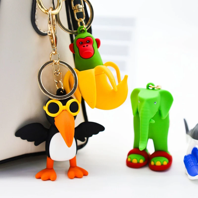 Italian Brainrot PVC Figure Keychain Accessories Tung Tung Sahur Keyring Figure Cartoon Monkey Shark Hanging Pendant Doll Toys