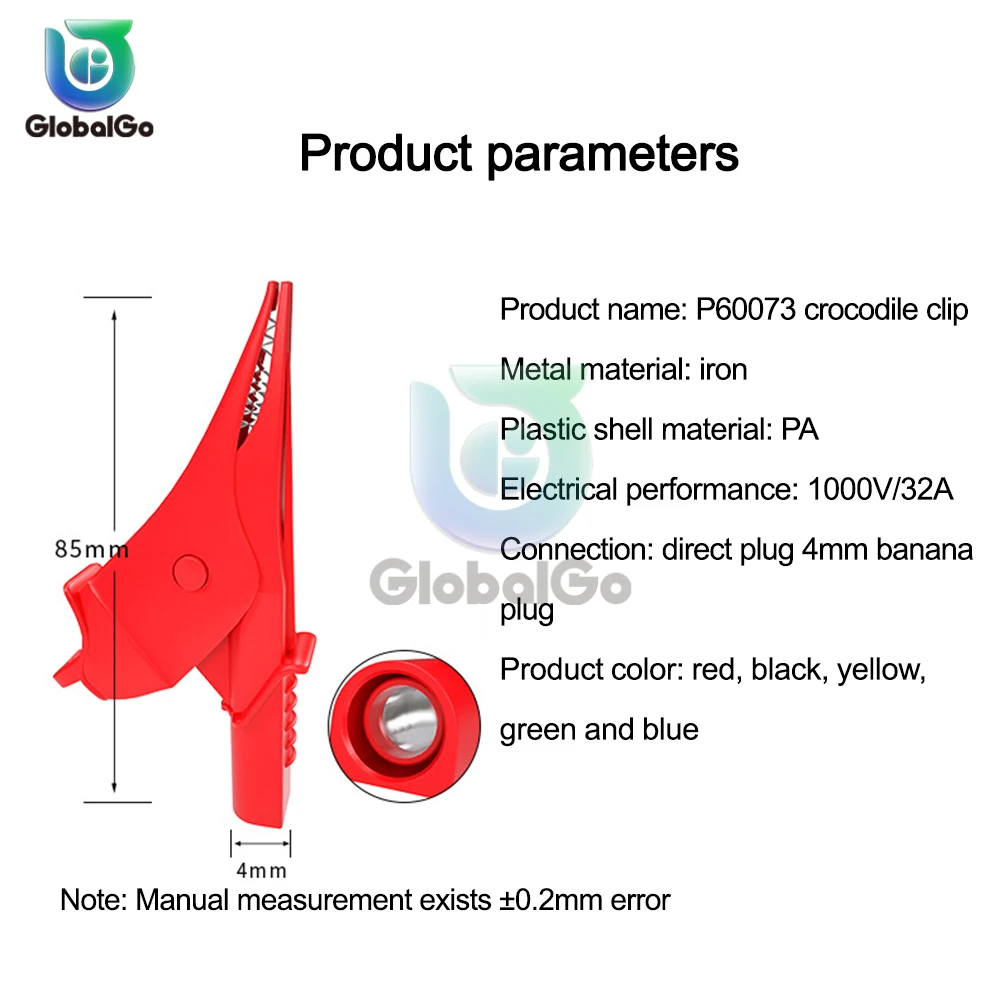 Insulated Battery Test Clip 36mm HV Alligator Clip For Banana Plug 4mm Multimeter Pen Cable Probes Crocodile Clip