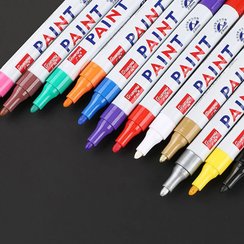 1Pc Colorful Waterproof Cars Wheel Tire Oily Mark Pen Auto Rubber Tyre Paint Pen Car Paint Marker Graffiti Touch Up