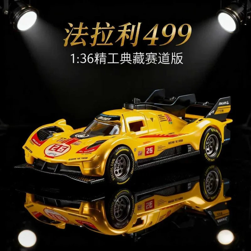 1:36 Scale Ferrari 499P Diecast Alloy Le Mans Race Car Model Track Edition for Collection Gift Home Decor Ornament