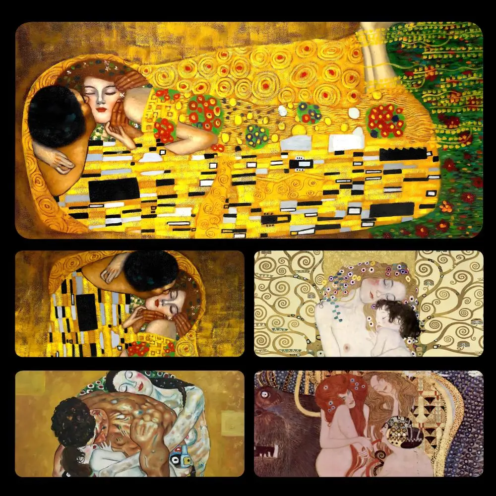 YNDFCNB the kiss Gustav Klimt Mousepad Mouse Mat With Pad gaming accessories Prime Gaming XXL Keyboard Pad Stitch Padding Mat