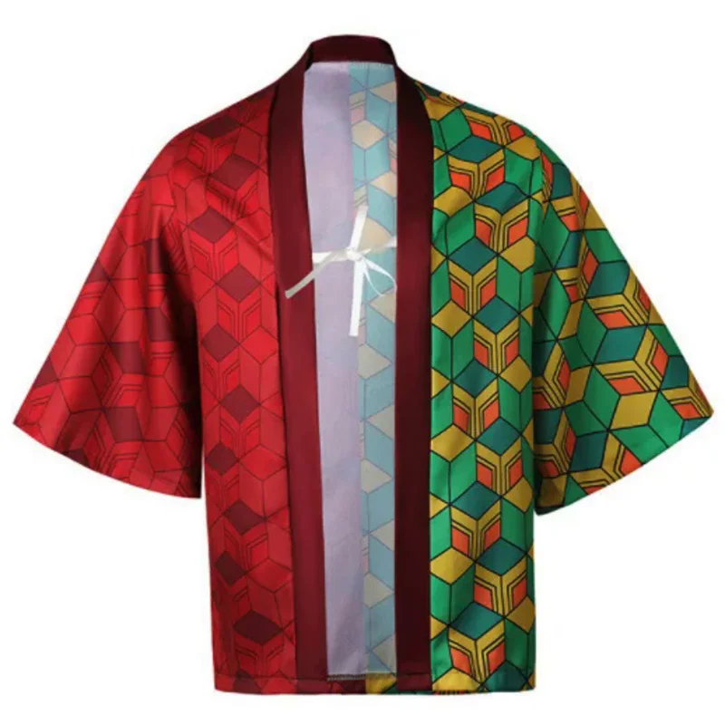 Anime Cosplay Costume Demon Slayer Kimetsu No Yaiba Haori Kimono Agatsuma Zenitsu Kochou Shinobu Summer Coat Shirt Anime Clothes