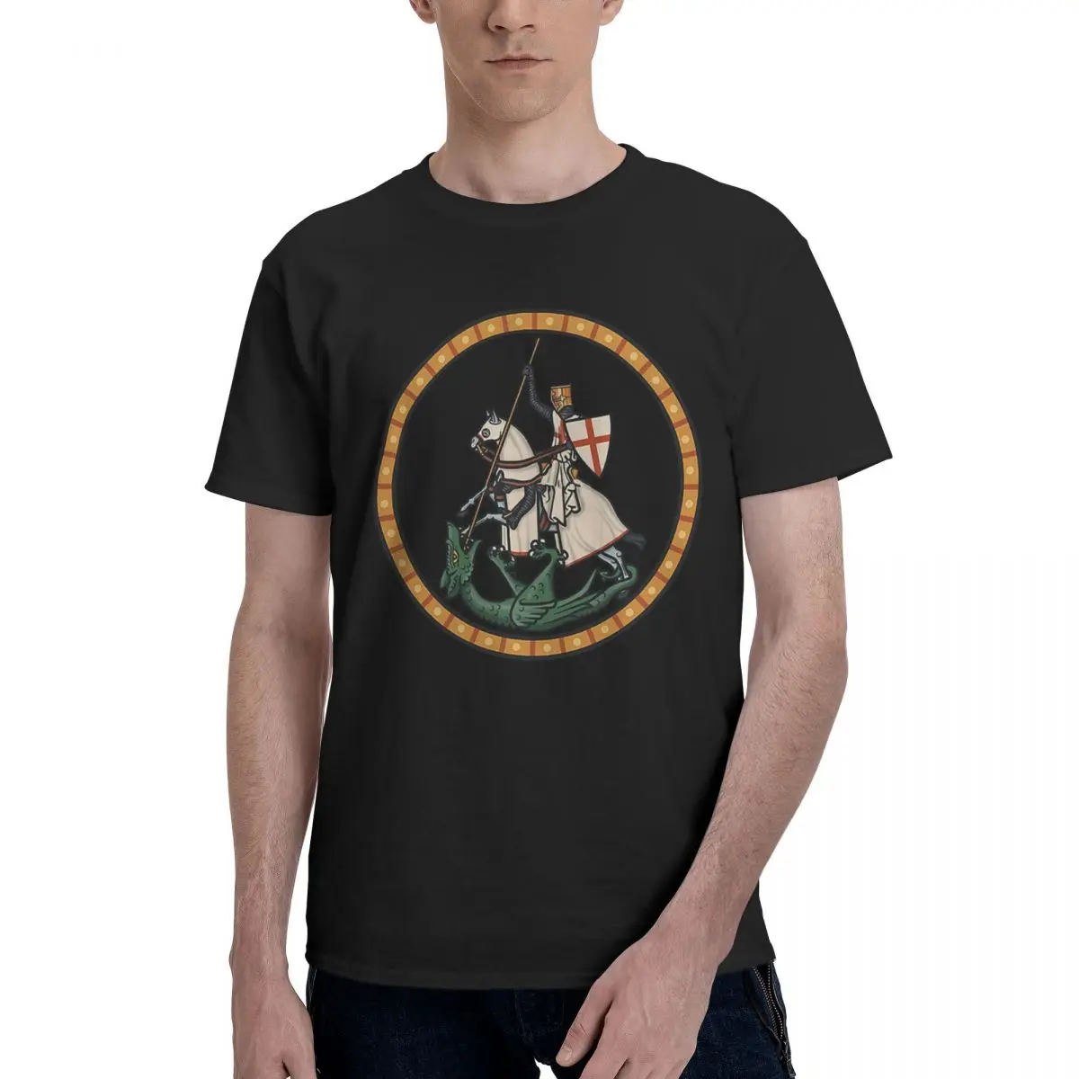 

Saint George And The Dragon Graphic 100% Cotton Casual Breathable Confortable Anime New In Tops And T-Shirts Man Clothes