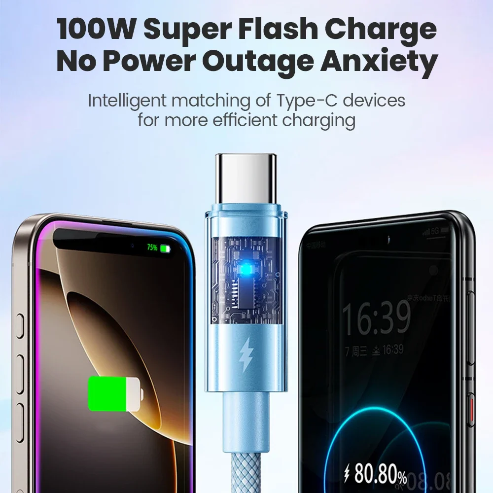 Olaf 100 واط USB نوع C إلى USB C كابل آيفون 16 15 ماك بوك باد سامسونج Xiaomi PD شحن سريع شاحن الحبل سريع USB C كابل