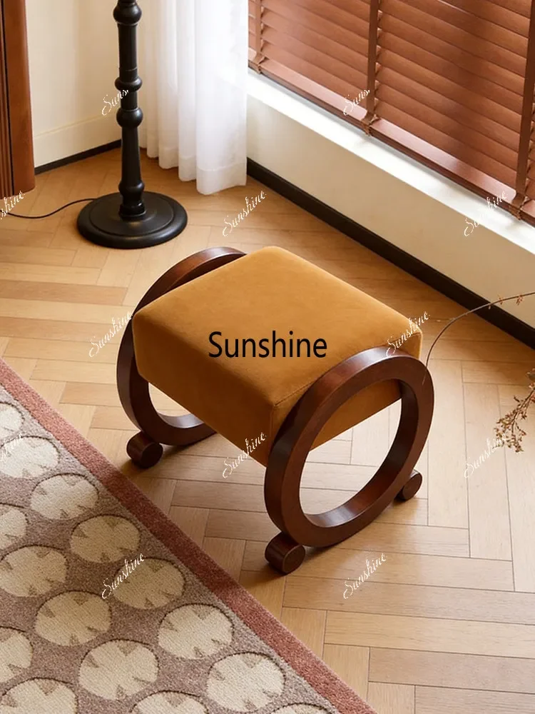 YYMedieval style modern simple small apartment fabric shoe change stool home bed and breakfast entrance