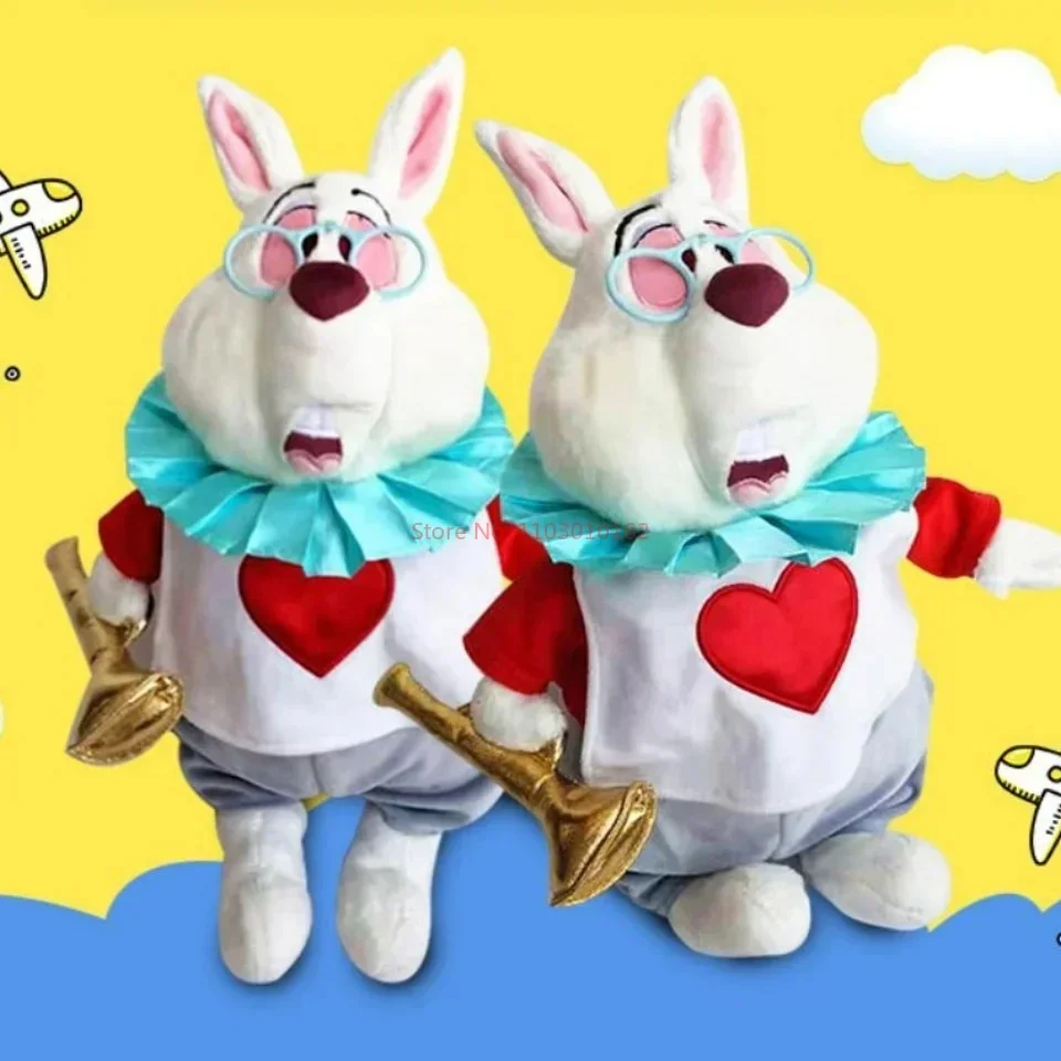 

New Disney Alice In Wonderland The White Rabbit Plush Toy Stuffed Dolls 35cm High Quality Birthday Toy For Children Xmas Gifts