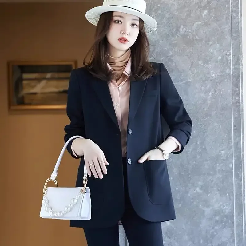 Female Trench Coats and Jackets Long Sleeve Women's Overcoat Blazers Solid Modern Bags Elegant Youth Chic Classic Suit Outerwear