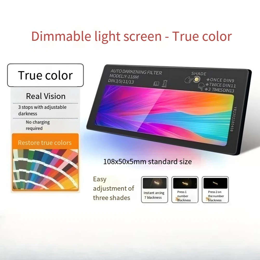 

1PC T-class LCD Photosensitive Lens 108*50*5mm Automatic Light-variable Welding Lenses Adjustable Darkness Light-variable Screen