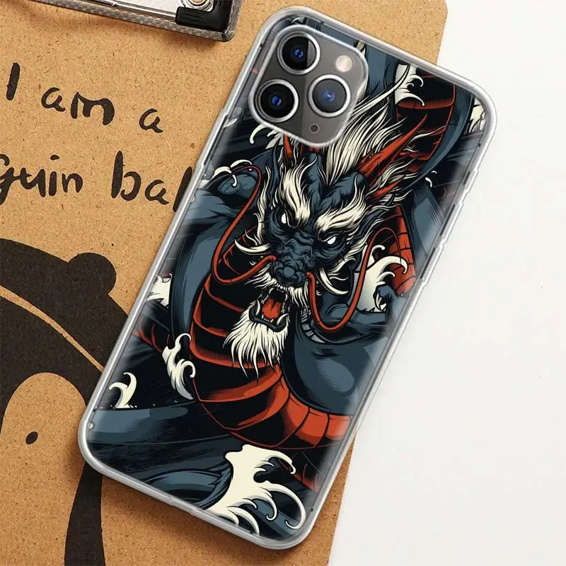 Legendary Dragon Case for iPhone 12 13 Mini 14 Plus 15 16 Pro Max 11 X XS Max Clear TPU Protective Phone Cover Coque Cl