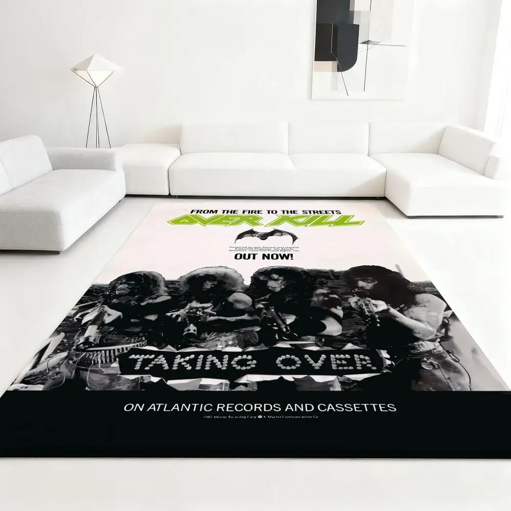 

Floor Mat Soft Thickened Absorbent Non-Slip Bedroom Living Room Door Mat Home Decor Flannel Rugs O-overkills cool Rock Band