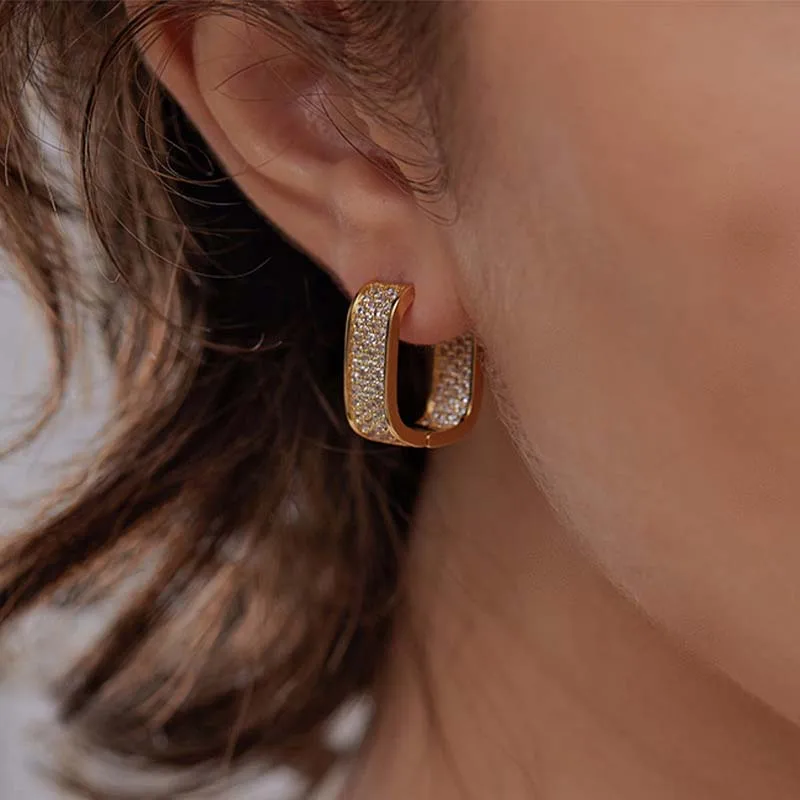 Shiny CZ Geometric Earrings 2