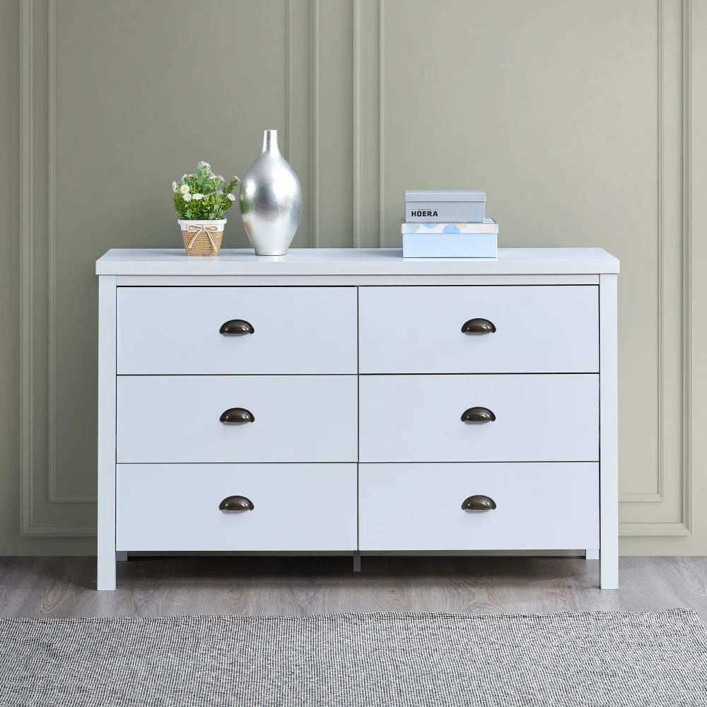 6 Drawer Master Dresser with Interlock Drawer Feature Drawer Slide and Interlock Assembly Wide Dressers Bedroom 6 Deep Drawers