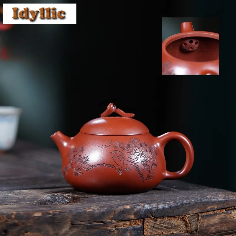 

190ml Authentic Yixing Purple Clay Teapots Handmade Wen Dan Pot Raw Ore Dahongpao Mud Tea Maker Kettle Chinese Zisha Tea Set Tea