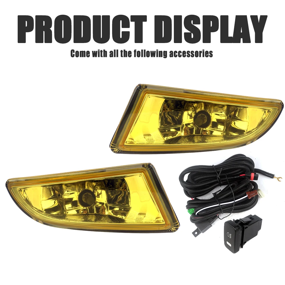 Front Bumper Fog Lamp Upgrade Kit FOR HONDA CIVIC 2003 2004 2005 Version Additional Foglight Set Switch + Wiring - Image 3