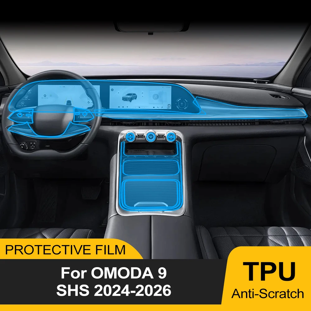 

for OMODA 9 SHS 2026 2025 2024 PPF Protection Film Car Transparent TPU LCD GPS Navigation Gear Panel Center Console Accessories
