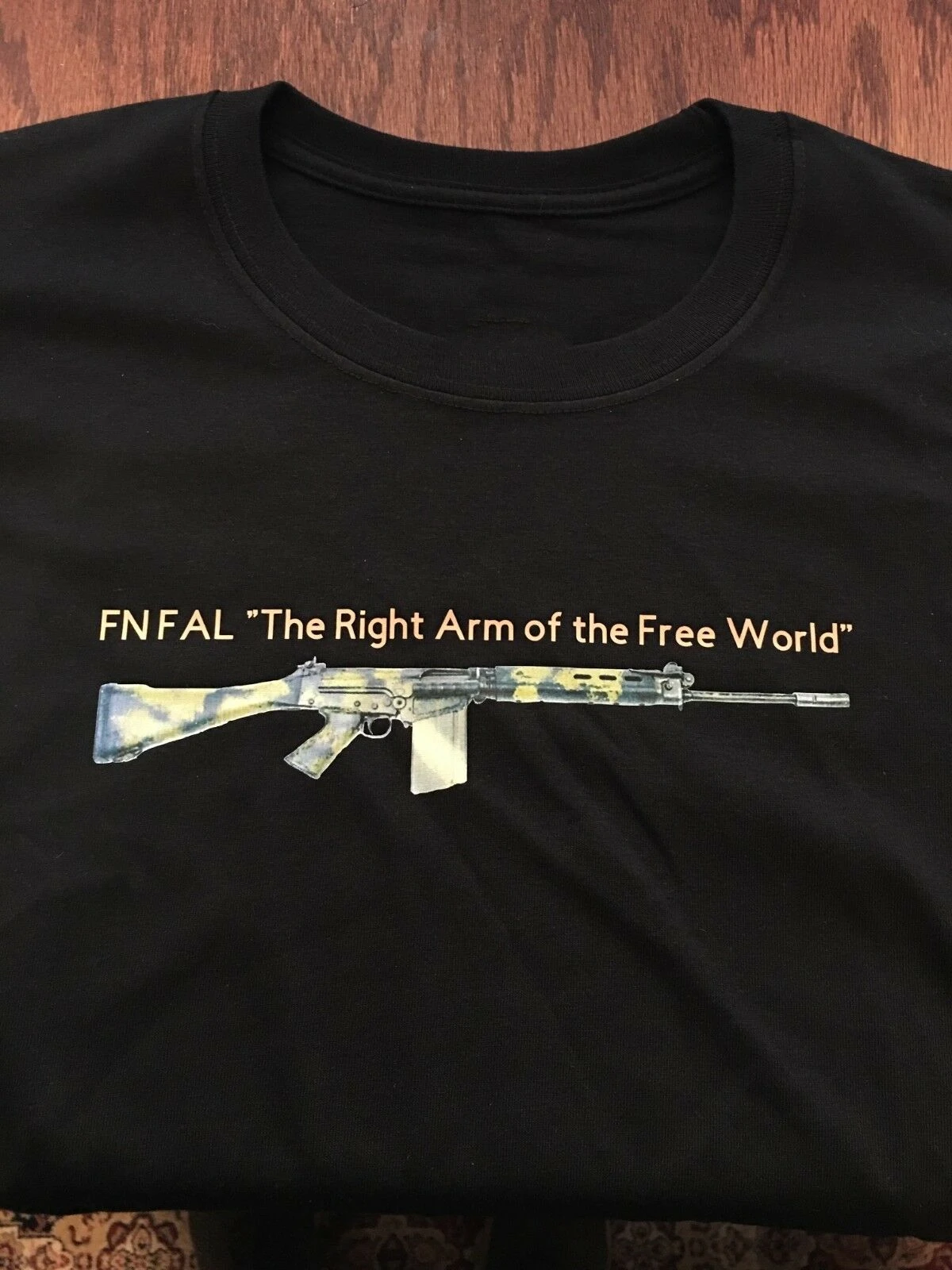 

FN FAL T Shirt The Right Arm Of The Free World Rhodesian Men's 100% Cotton Casual T-shirts Loose Top Size S-3XL