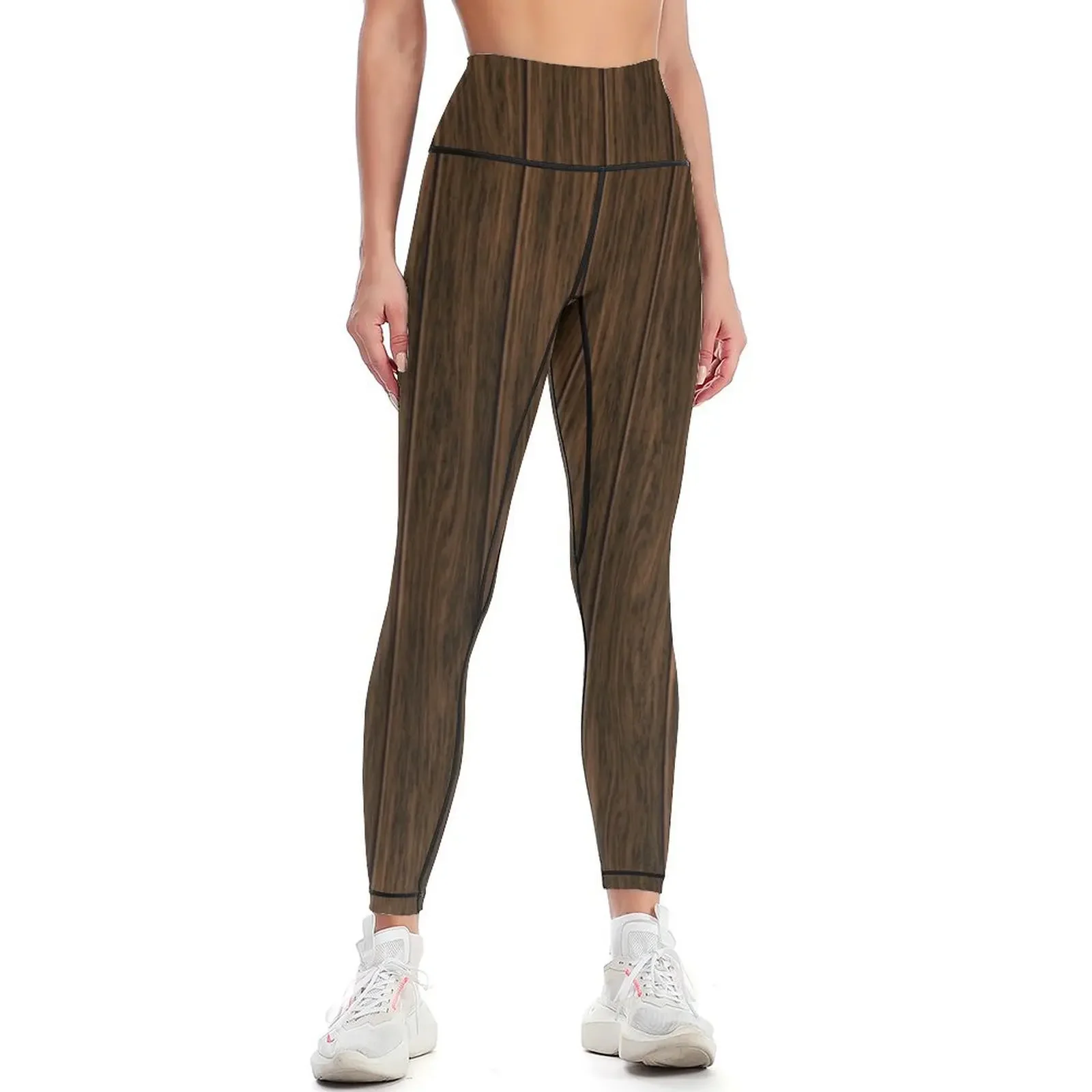

Dark Brown Wooden Planks Leggings Women's gym legging pants raises butt Fitness woman Leginsy push up Womens Leggings