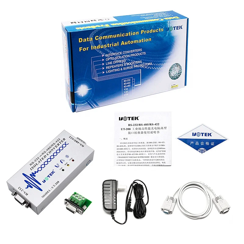 UOTEK UT-208 الصناعية RS232 إلى RS-485 RS422 محول معزول مع عزل جودة عالية