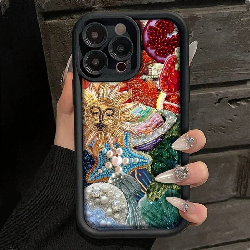 

Fun Sun Gold Teeth Silicone Phone Case For Xiaomi Redmi Note 14 13 12 11 Pro Plus 4G 5G Redmi 14C 13C 12C 10C Shockproof Cover