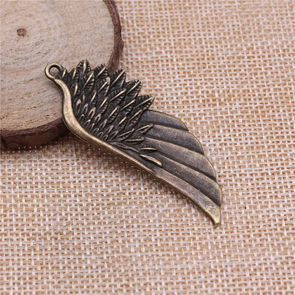 WYSIWYG 4pcs 58mm Big Angel Wing Charms Antique Bronze Color Charms For Jewelry Making Jewelry Findings