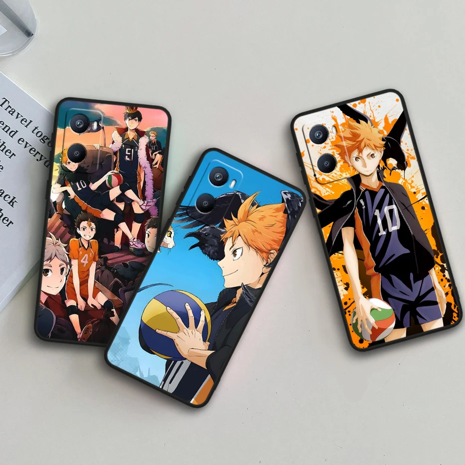 Haikyu Shoyo Hinata Comics Tpu Silicone For OPPO A98 A96 A94 A74 A72 A57S A55 A53S A15S A16K A5 Black Cover