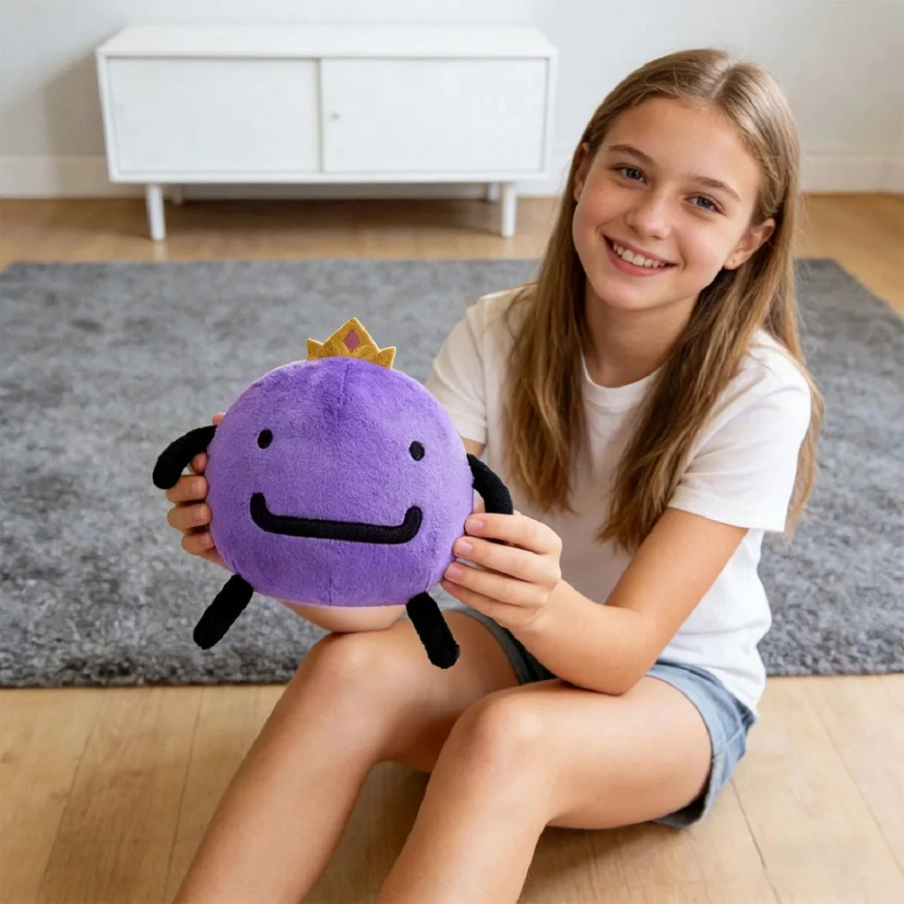 Neue instabile Wemmbu Plüschfigur, niedliche lila Anime-Puppe, weiche Sammlerfigur, Raumdekoration, Kindergeschenk, Plüschpuppe 18cm-20cm – Detail 1