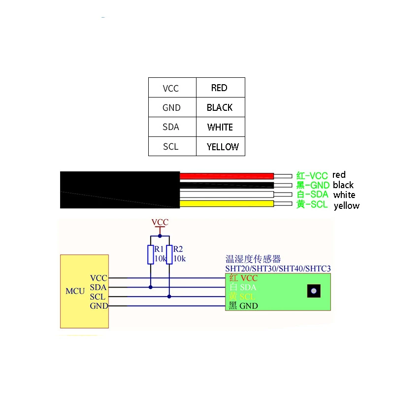 industrial  SHT20 SHT30 SHT40 waterproof  IIC temperature and humidity sensor digital output  anti-condensation