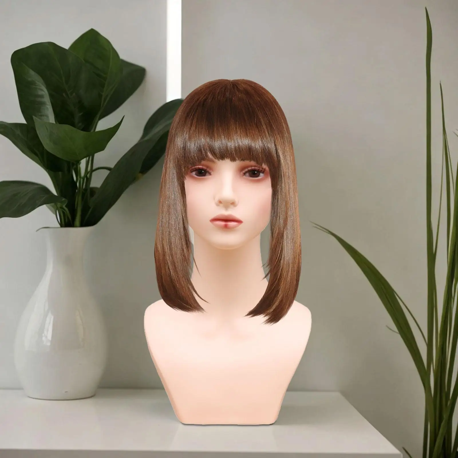 

Female Mannequin Head with Shoulder for Necklace Wigs Making Styling