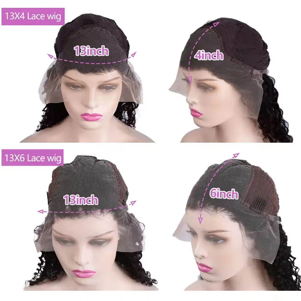 250 الكثافة 42 بوصة 13x6 HD الدانتيل الباروكة الأمامية فضفاض موجة شعر مستعار شعر الإنسان البرازيلي فضفاض موجة عميقة مجعد الباروكات الشعر البشري للنساء