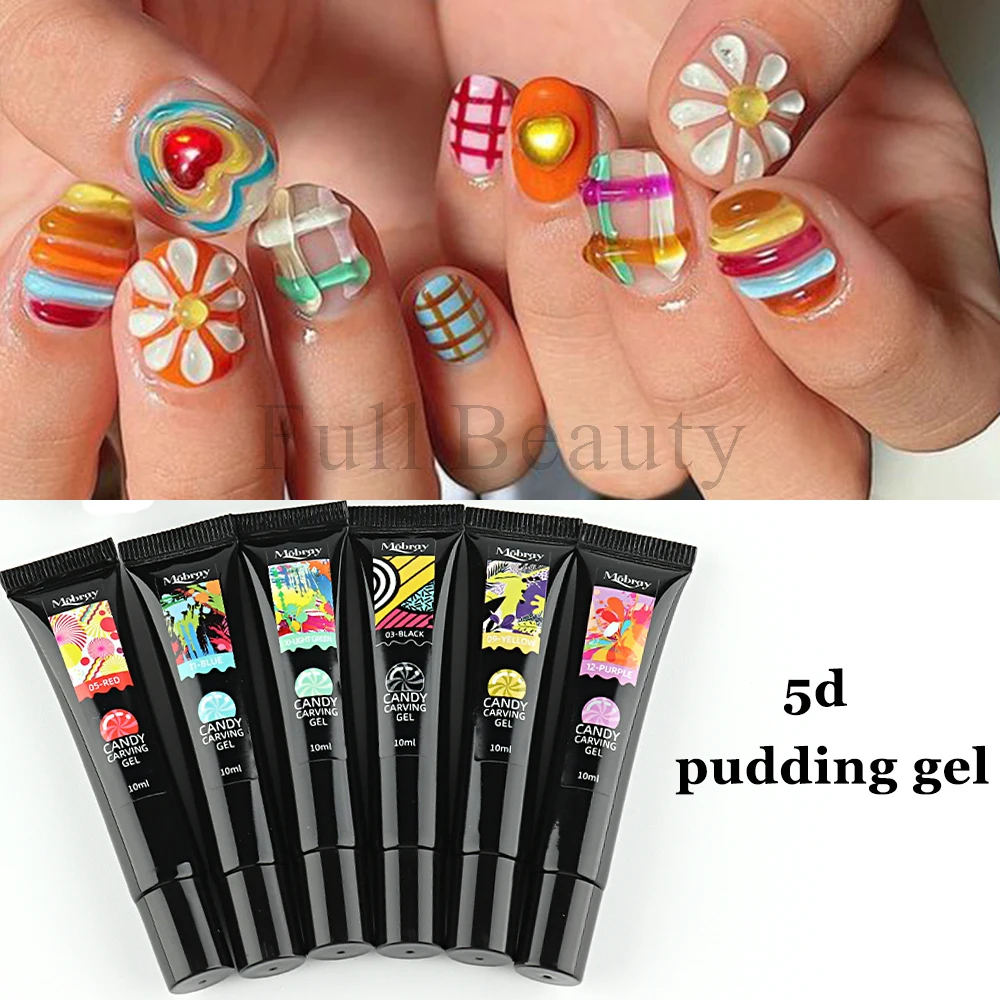 10Ml 5D Pudding Gel Reliëf Liner Nagellak Koreaanse Stijl Snoep Macaron Kleur Solid Modeling Gel Doorschijnend Vernis GLTG01-12