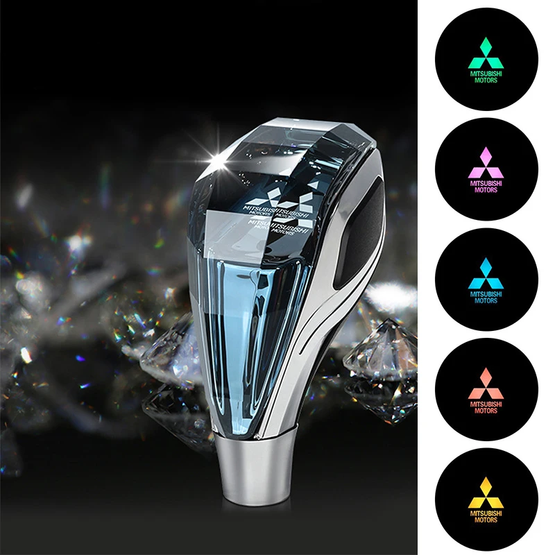 

Светодиодный автомобильный логотип, головка переключения передач с кристаллической подсветкой, головка переключения передач для Mitsubishi ECLIPSE CROSS, логотип Lancer Cordia Pajero Outlander