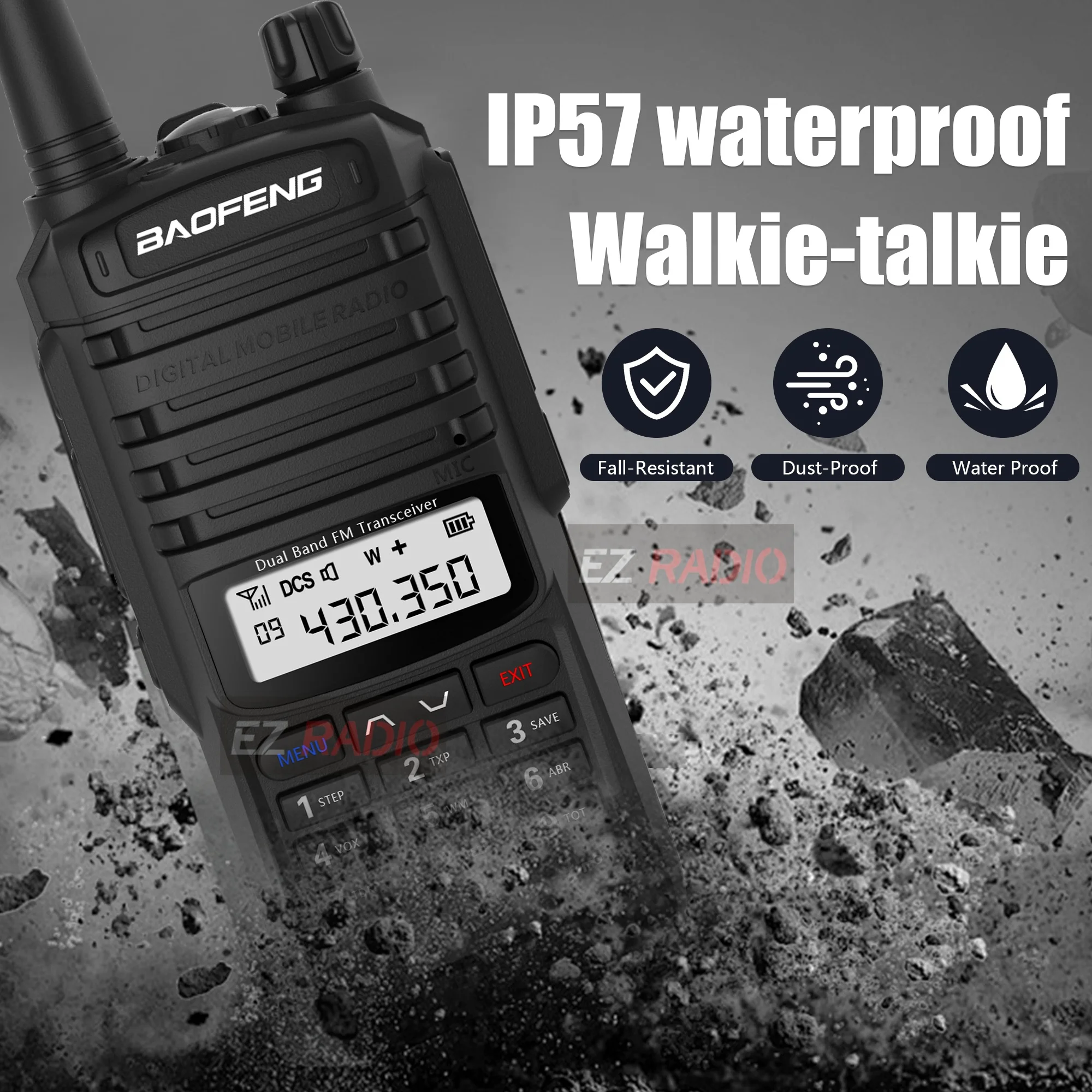 1/2 Paket BaoFeng BF-1907 Dual Band Walkie Talkie Tahan Air 10W Daya Tinggi UHF VHF Radio Genggam Dua Arah Jangkauan Jauh Untuk Berkemah